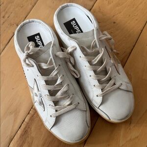 Golden Goose White and Gray Sneakers mules